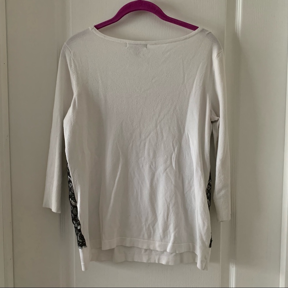 White with black lace sweater - Picture 2 of 6